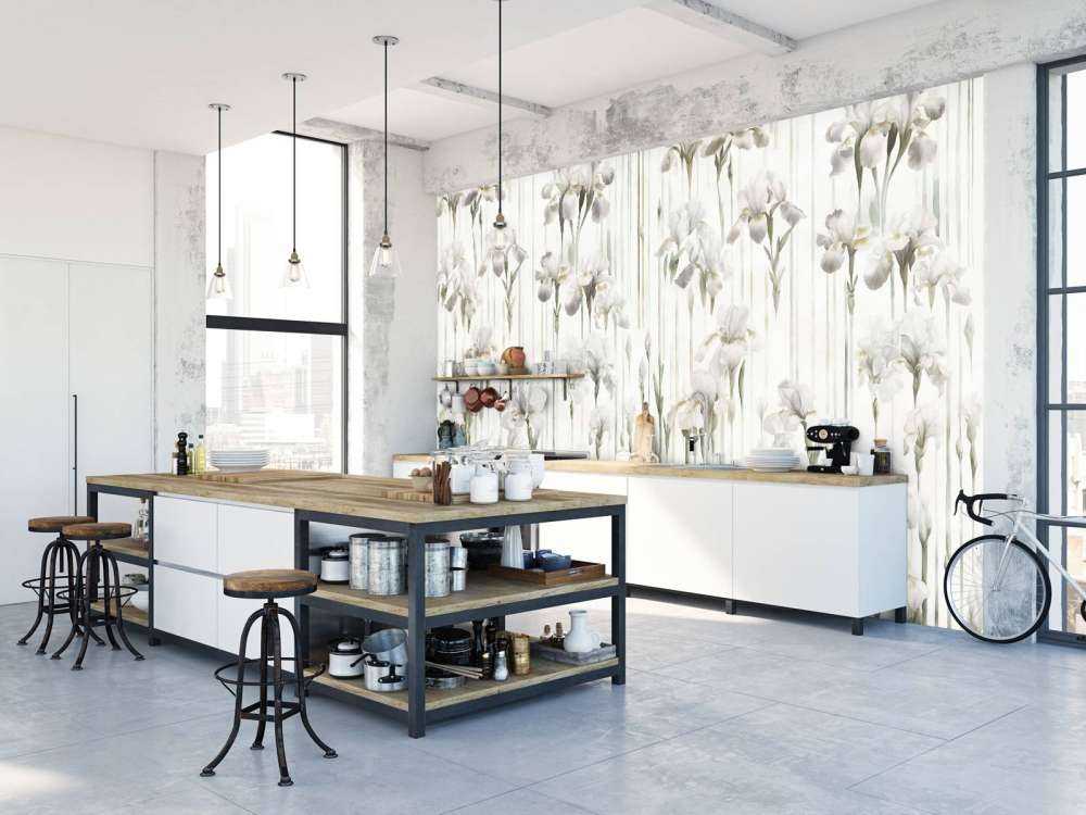 Iris och ränder sömlös beige