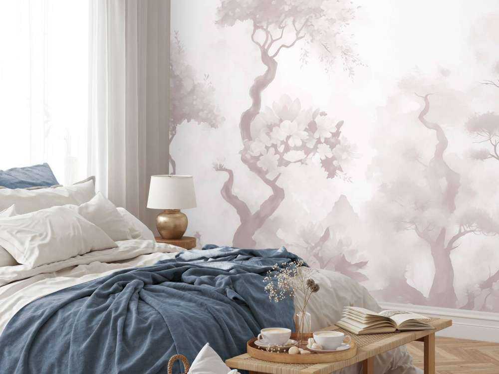 Blommande träd Blå