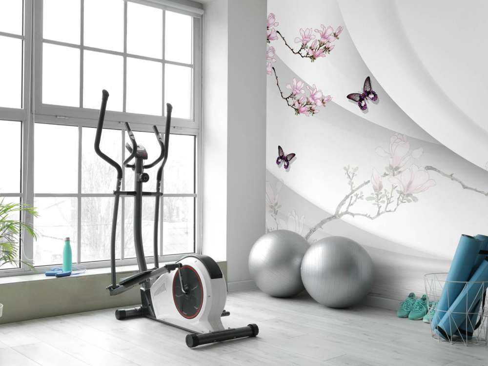 Vit 3D-bakgrund med dekorativ blomma