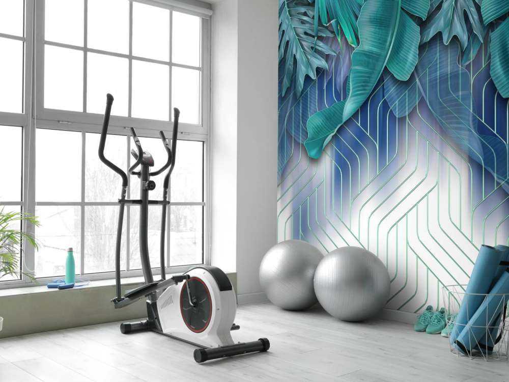 Gröna blad och grafiska gröna linjer