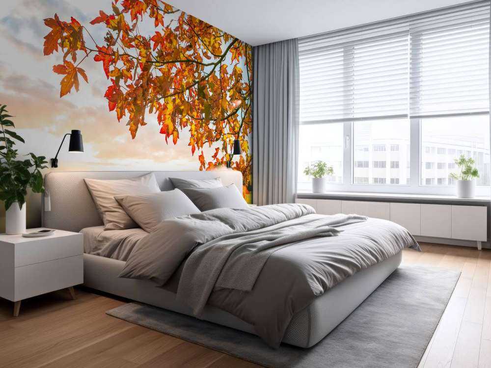 Höstträd i solnedgången