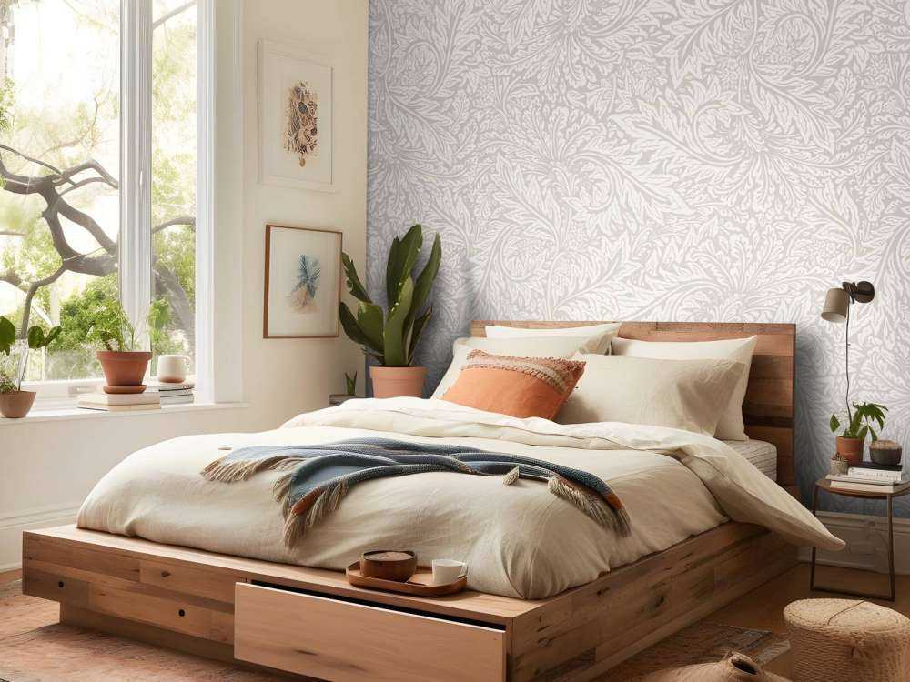 Morris Florals & Leaves - neutral beige