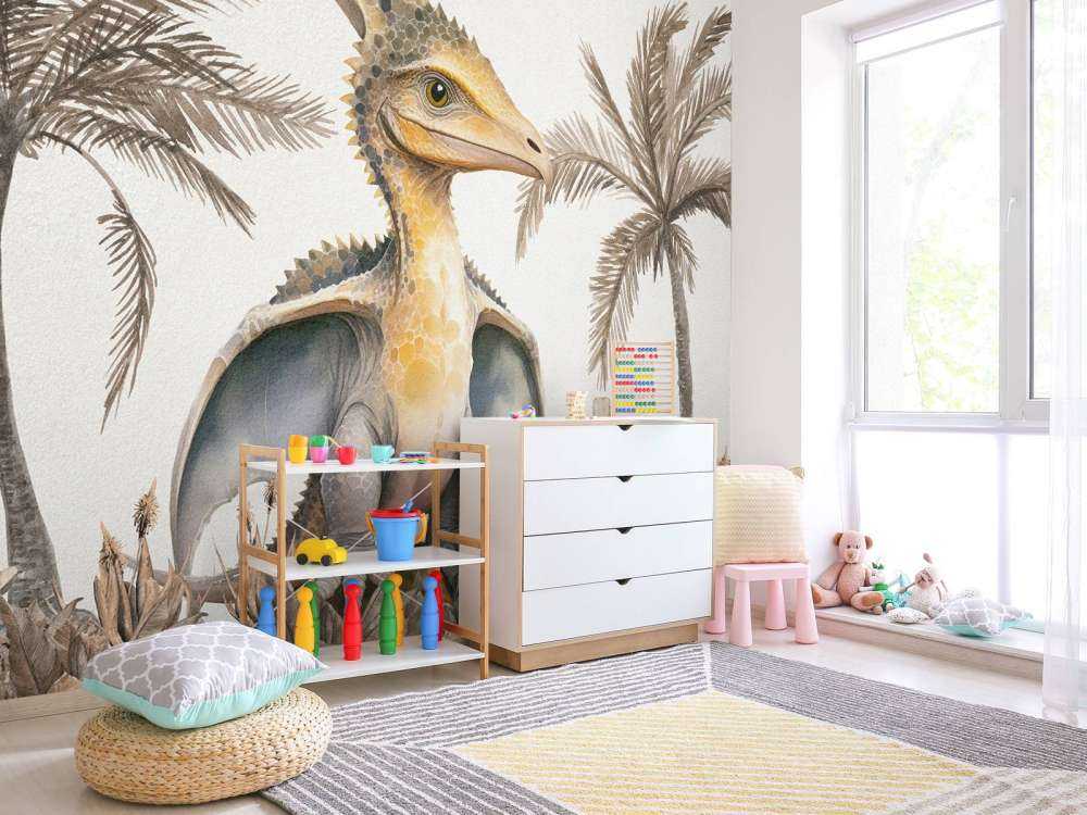 Baby pteranodon i den taupefärgade djungeln