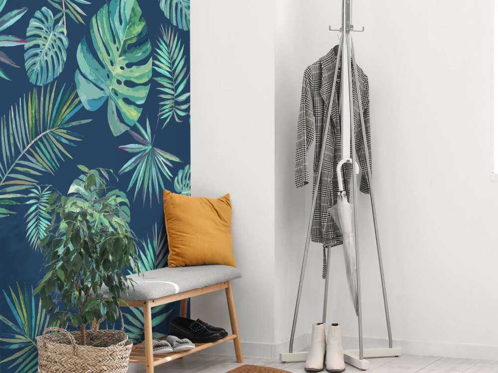 Palmblad och monstera