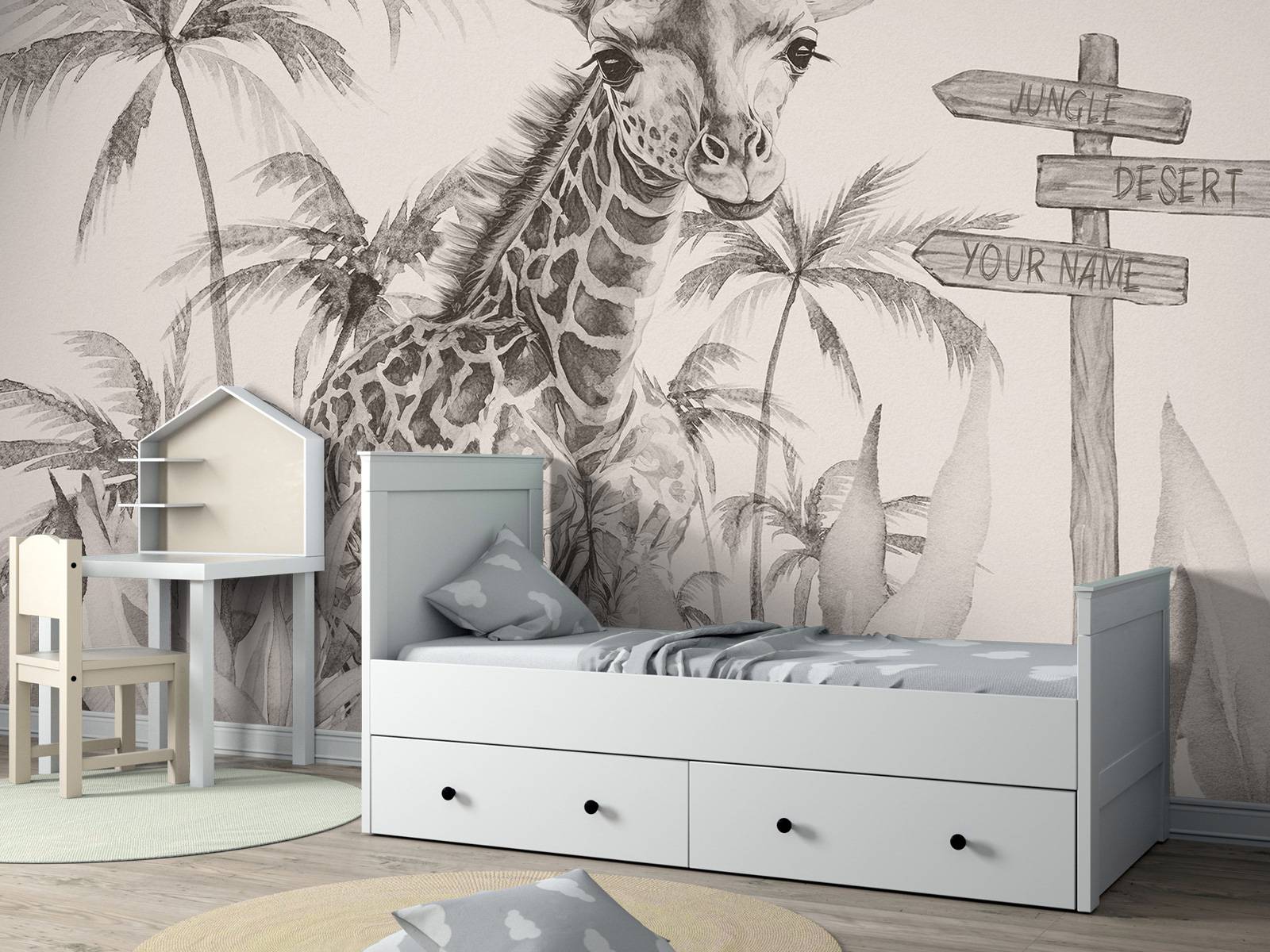 Giraffbebis i djungeln beige
