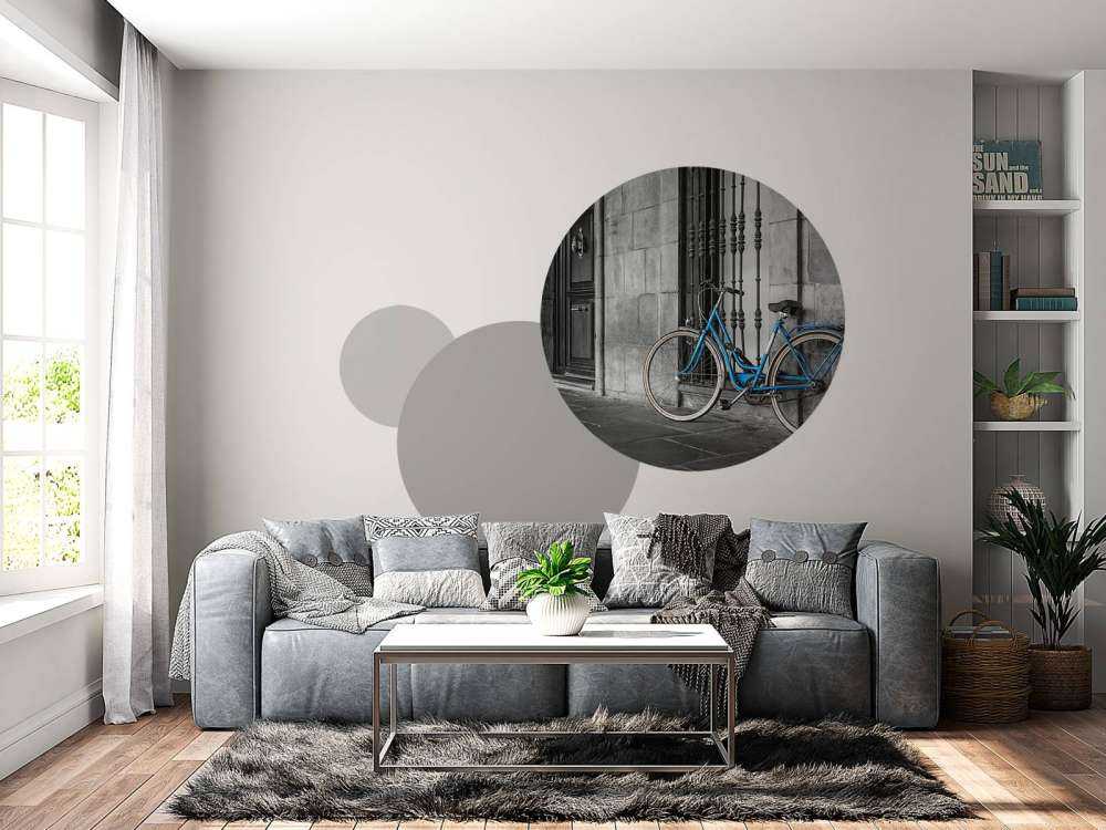 Gammal blå cykel
