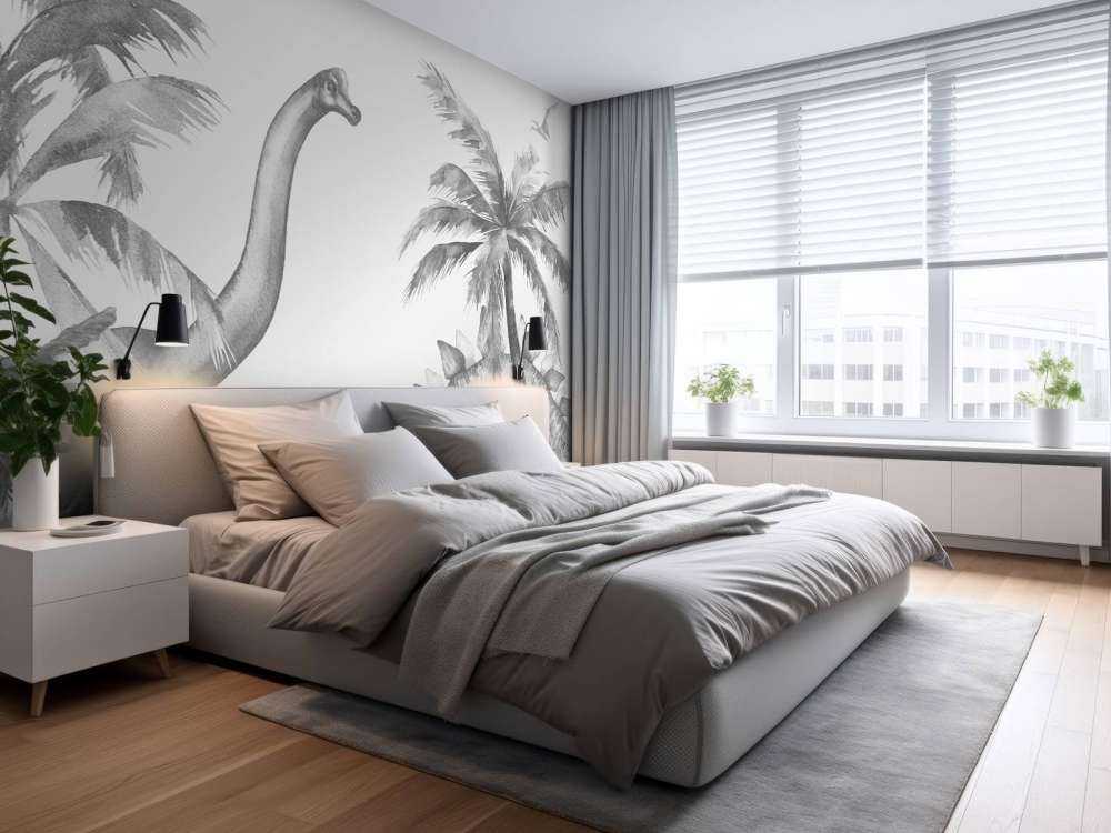 dinosaurier i svartvitt