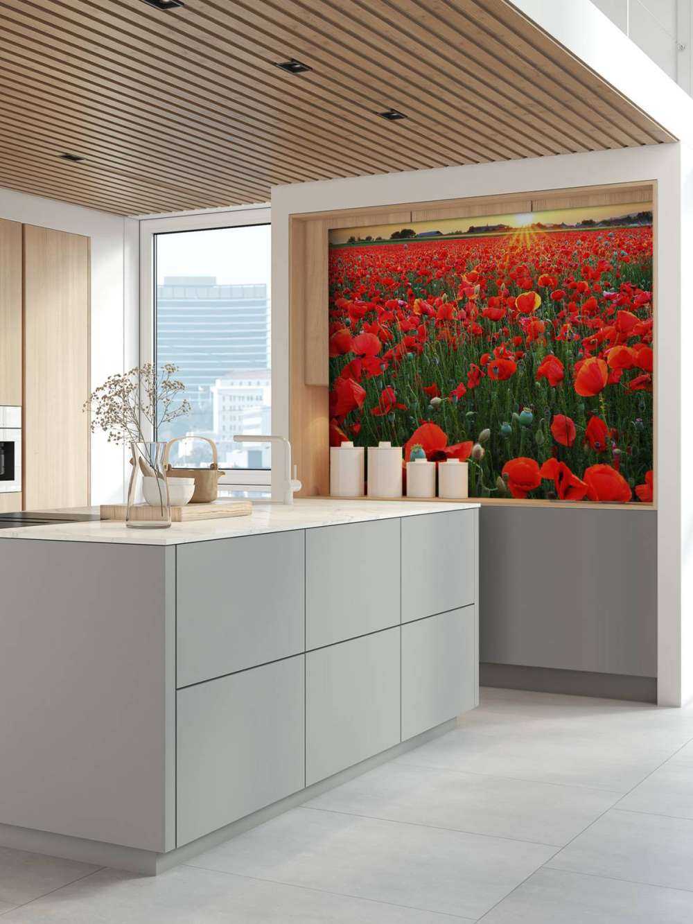 Vallmo vid solnedgången