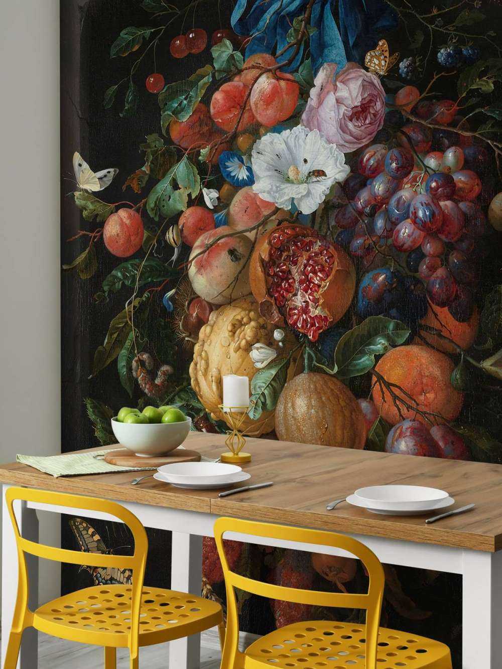 Festong av frukt och blommor