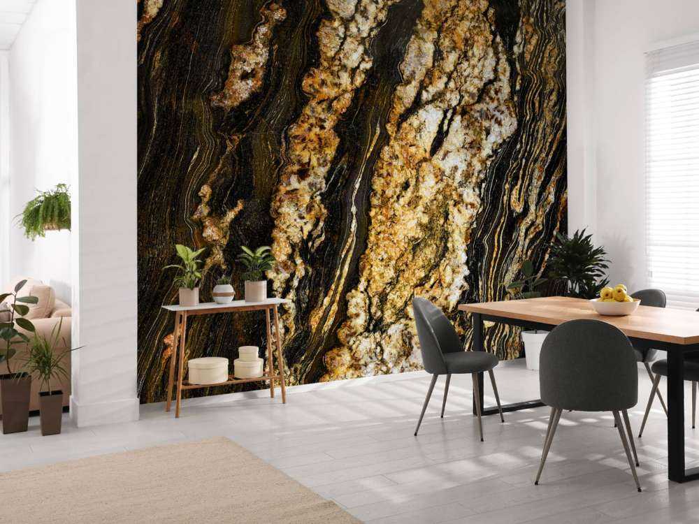 Mörk marmor med guldstruktur