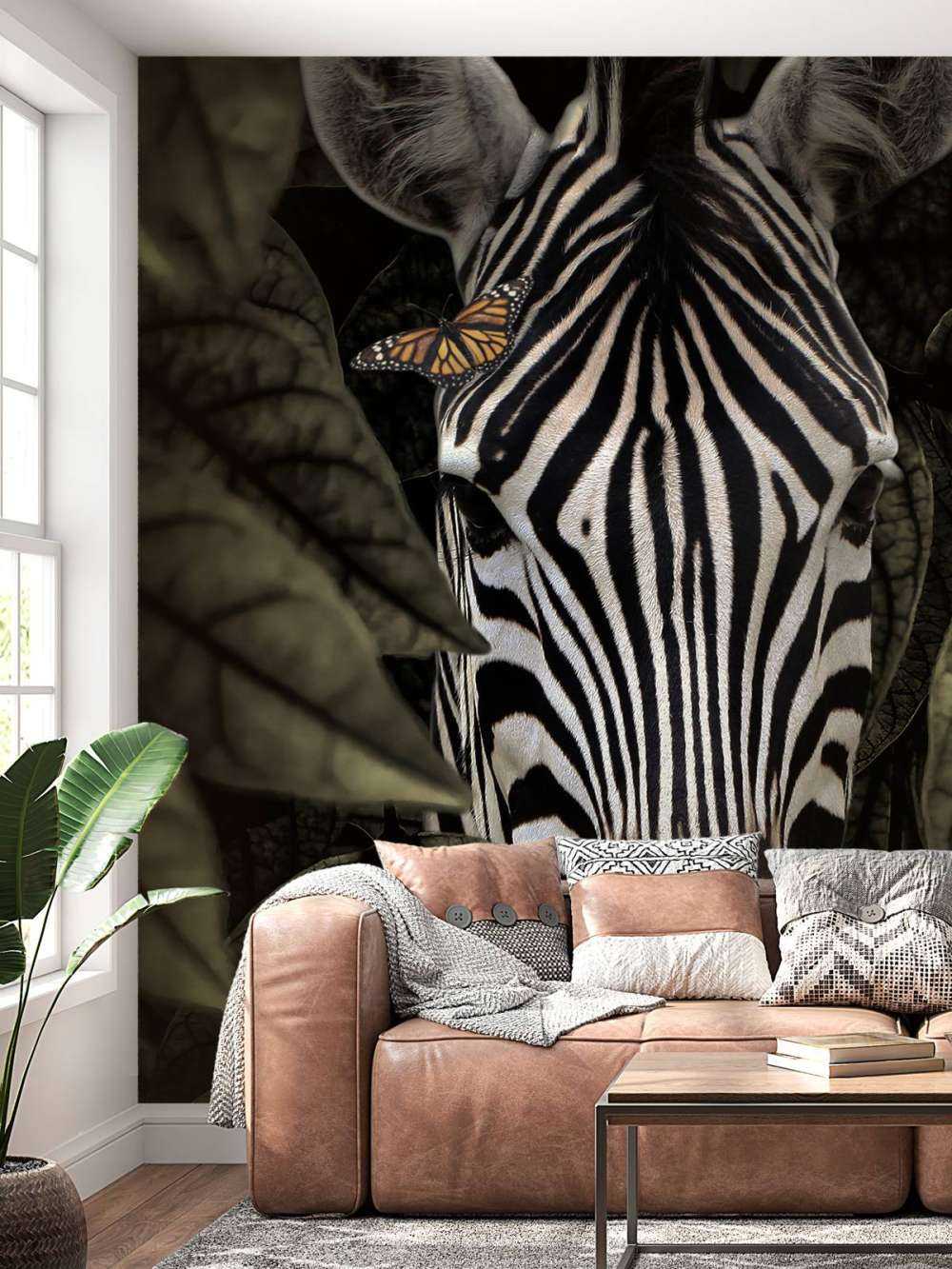 Porträtt av djungelzebra