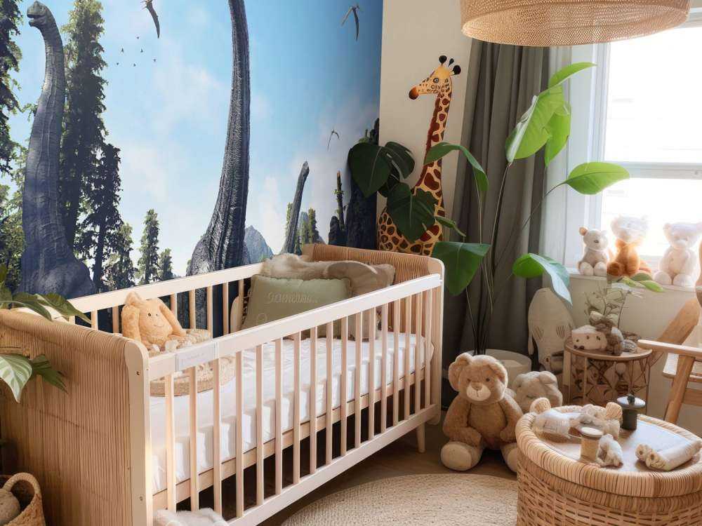 Alamosaurusgrupp som går genom en dal