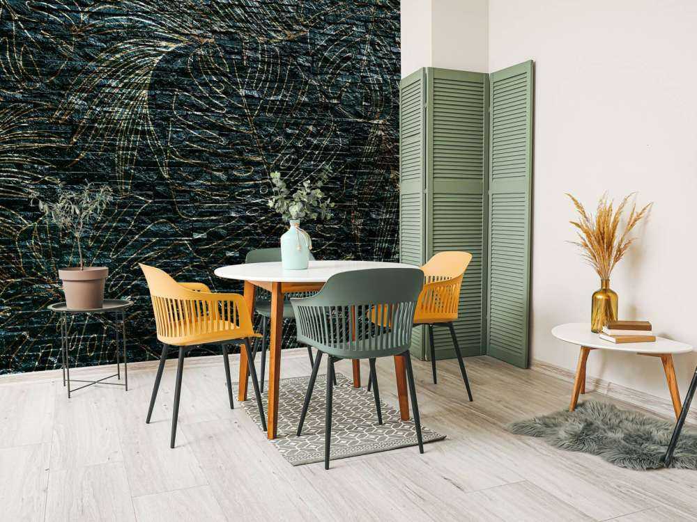 Väggritning med löv