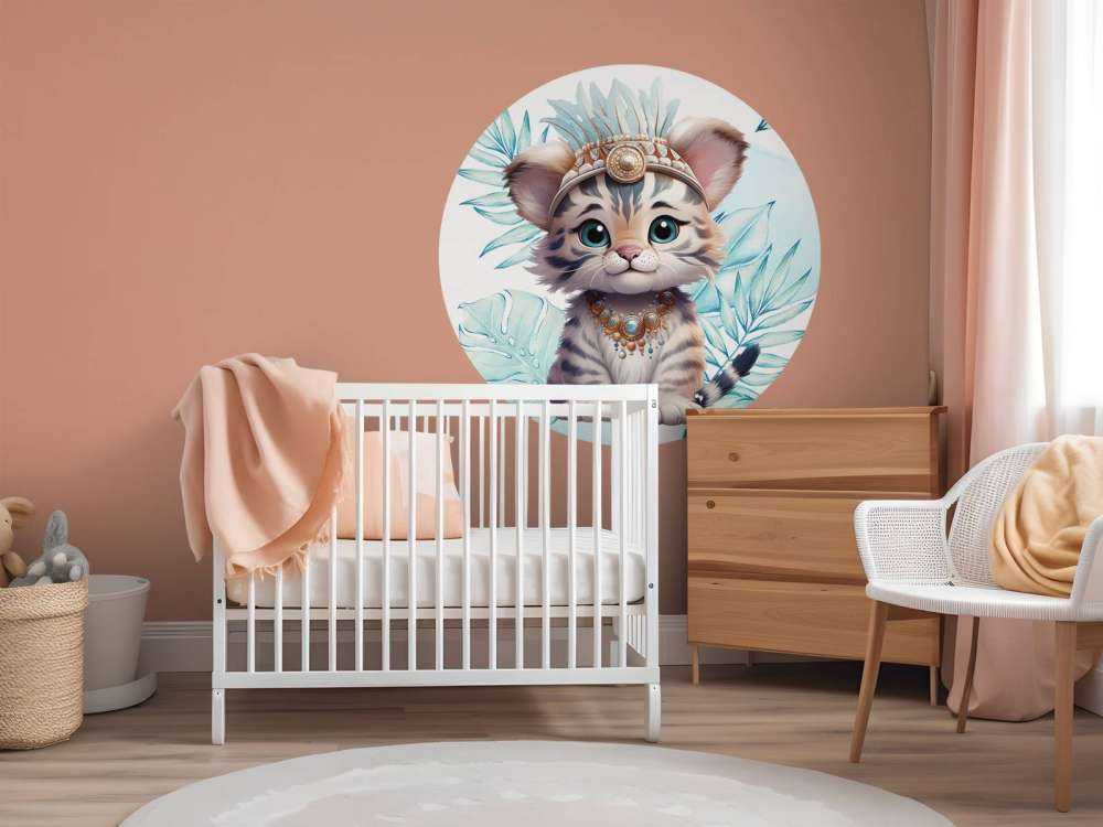 Tigerunge og blått blad