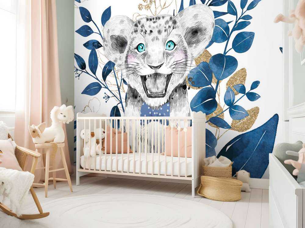 Blå jungel løvinnebaby