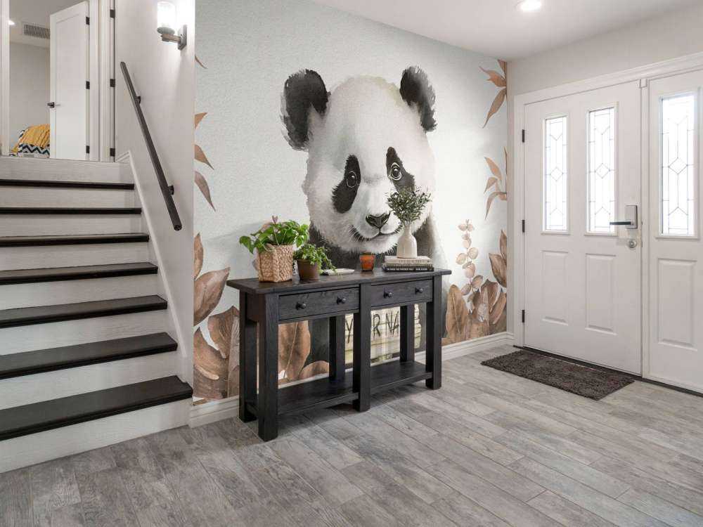 Pandaunge i jungelen i fargen taupe