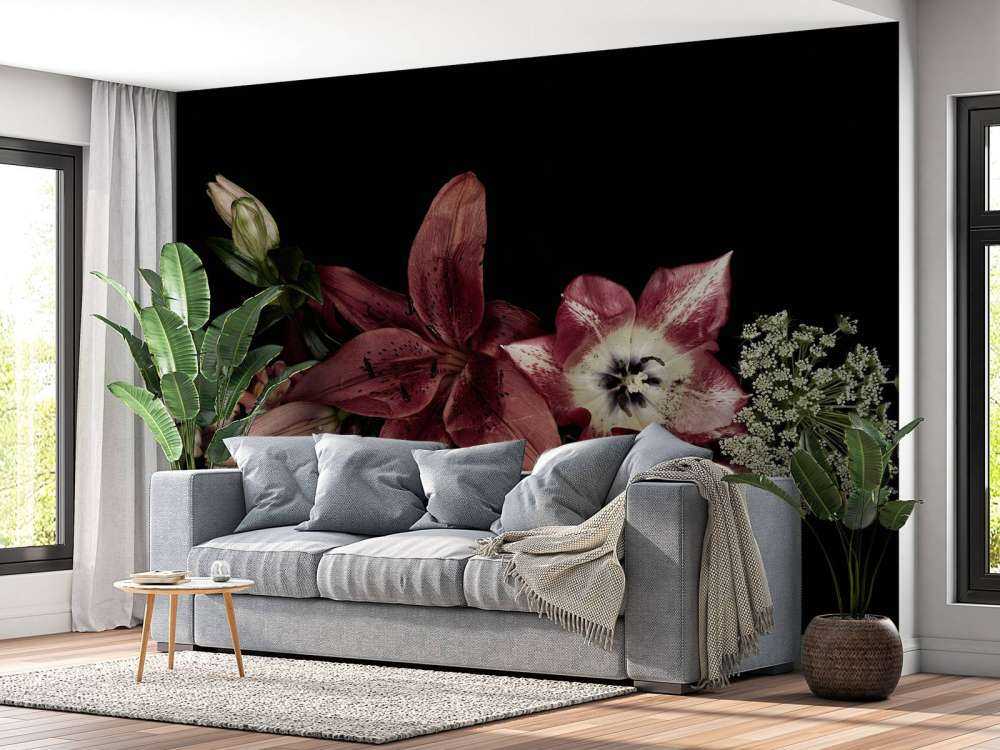 Kompositt fargerike blomster