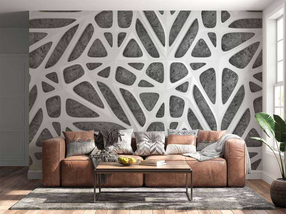 Hvitt mønster på betong