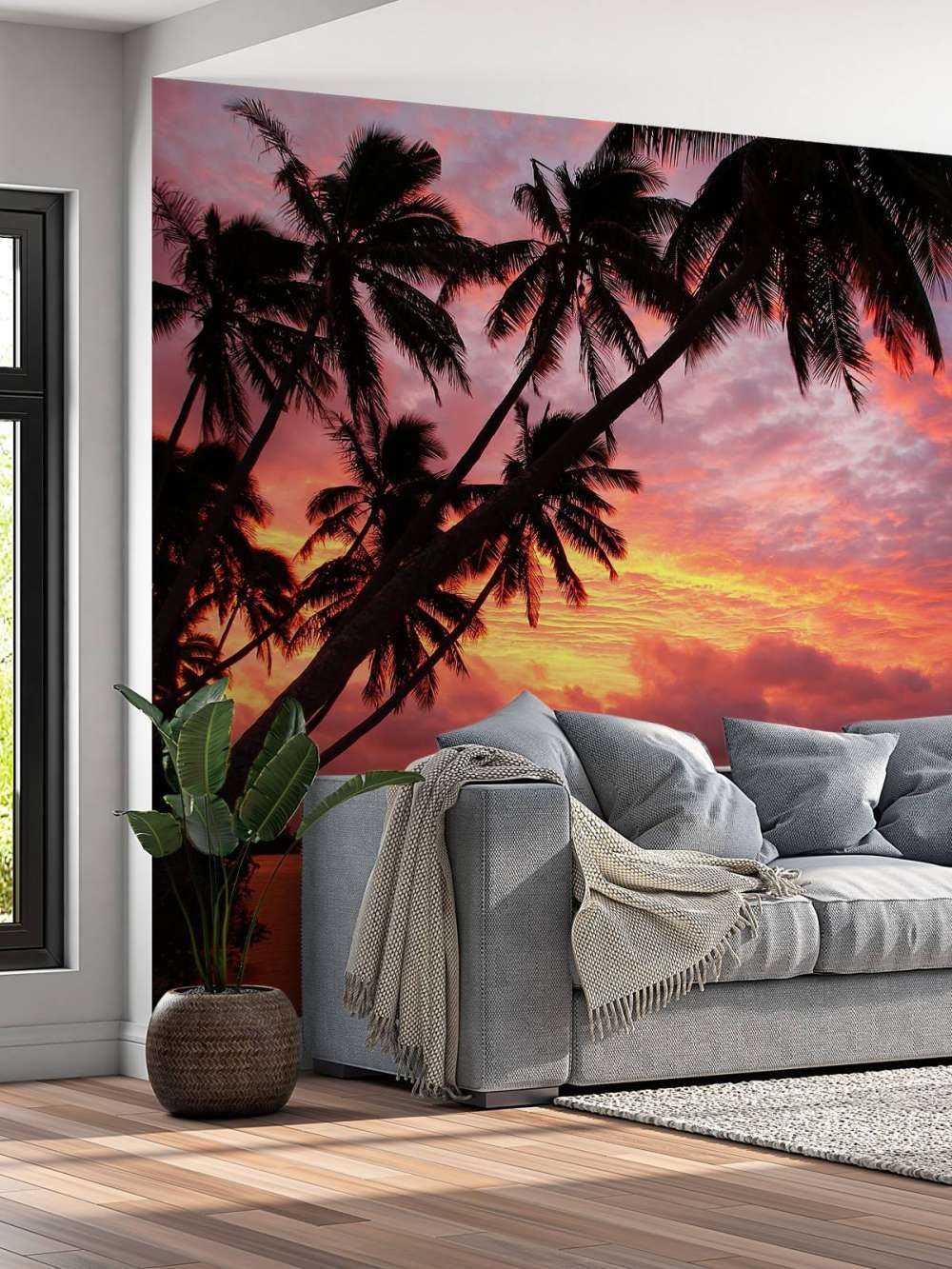 Palmer over et rødt hav