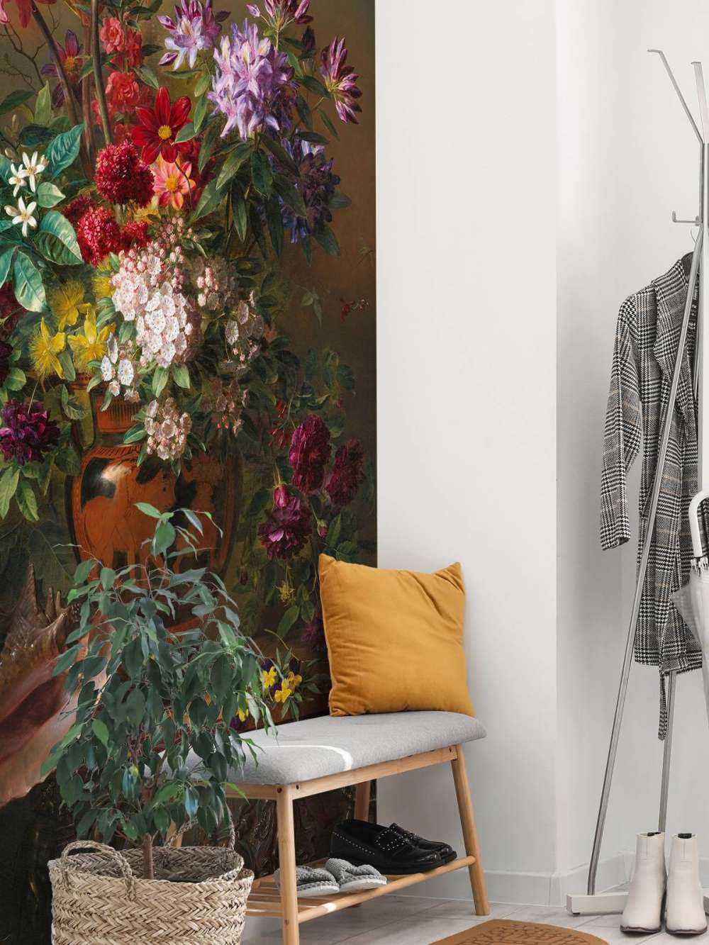 Stilleben med blomster i en gresk vase