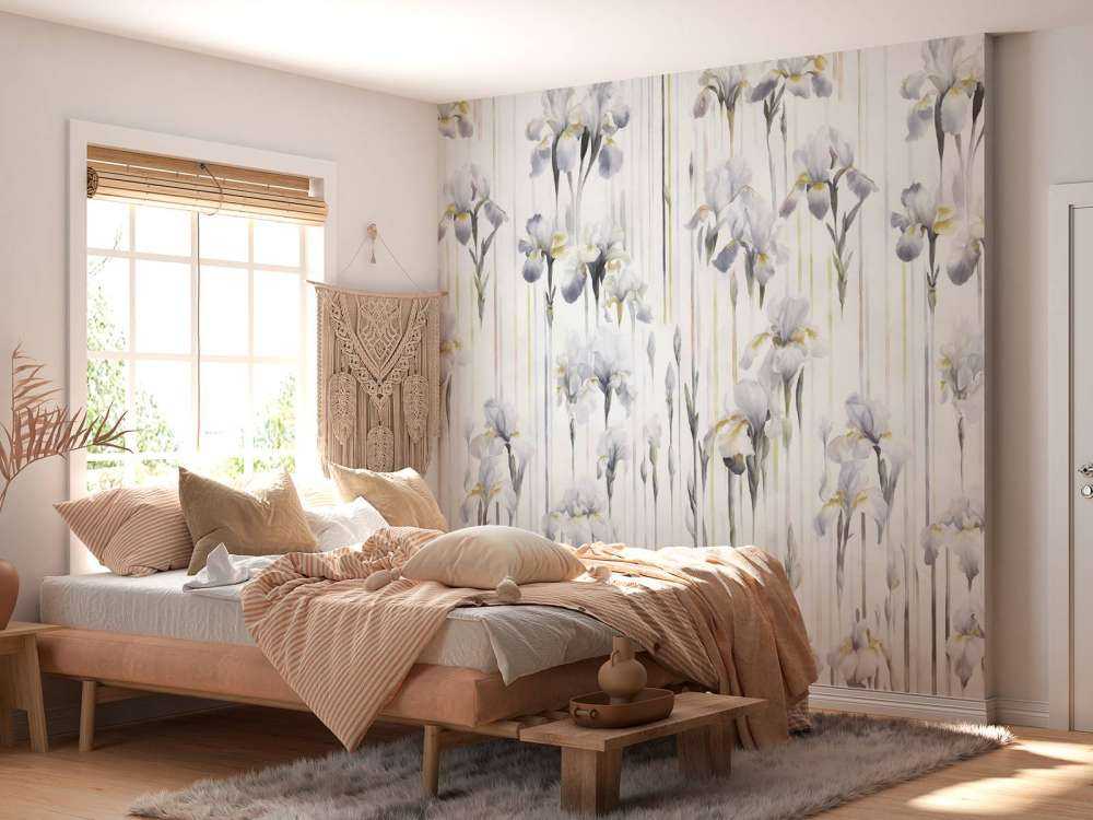 Iris og striper sømløs grå