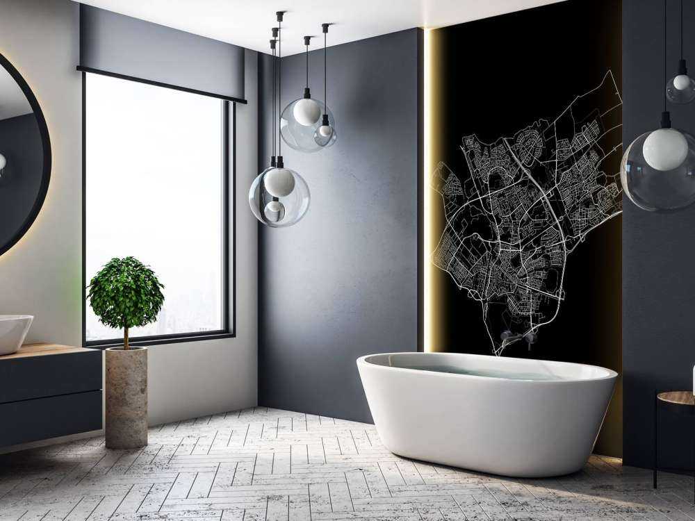 Kart over Den Bosch, svart