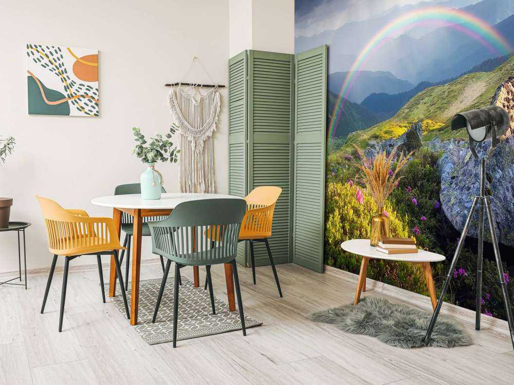 Landskap med blomster