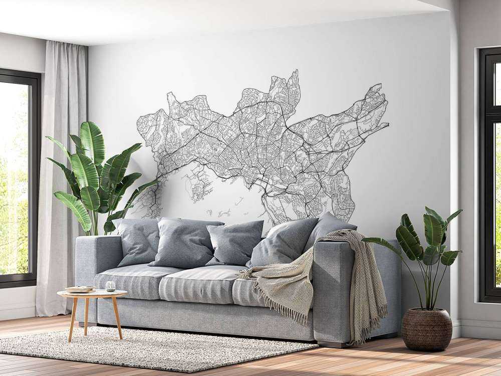 Kart over Oslo, hvitt