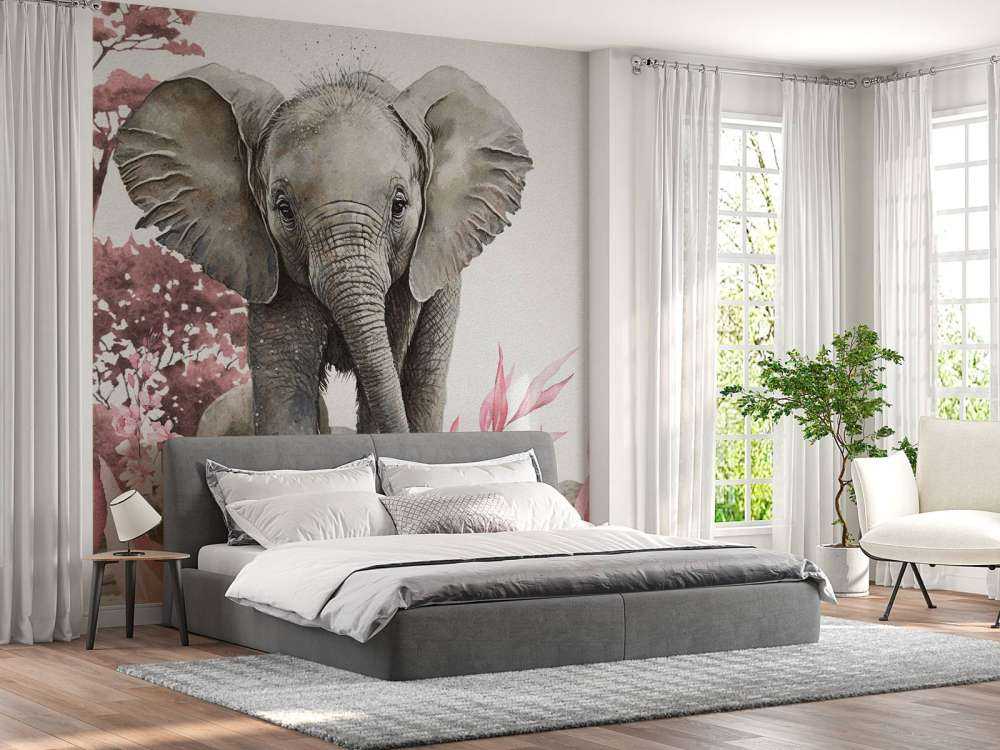 Elefant i jungelen rosa