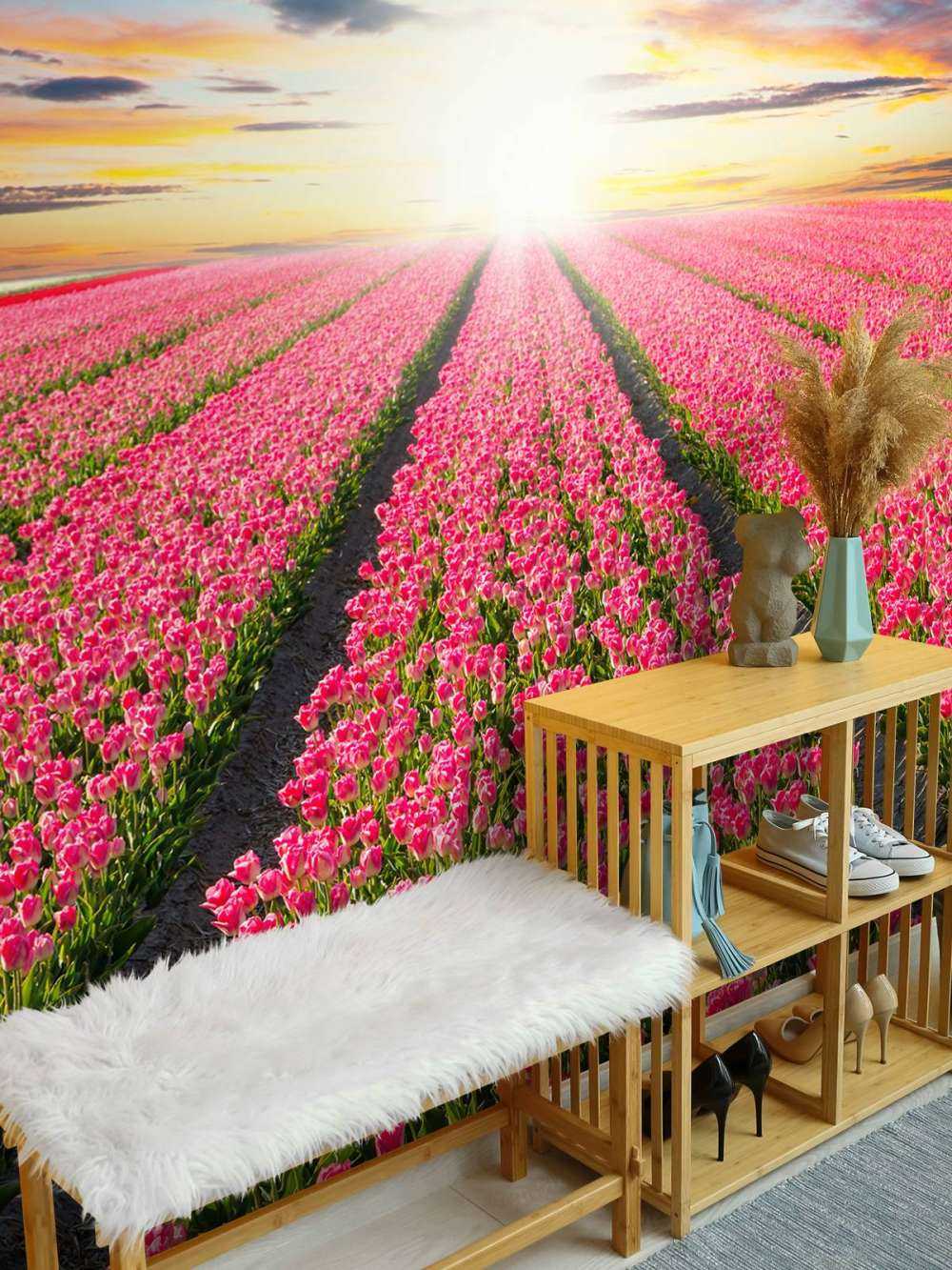 tulipanner med stigende sol