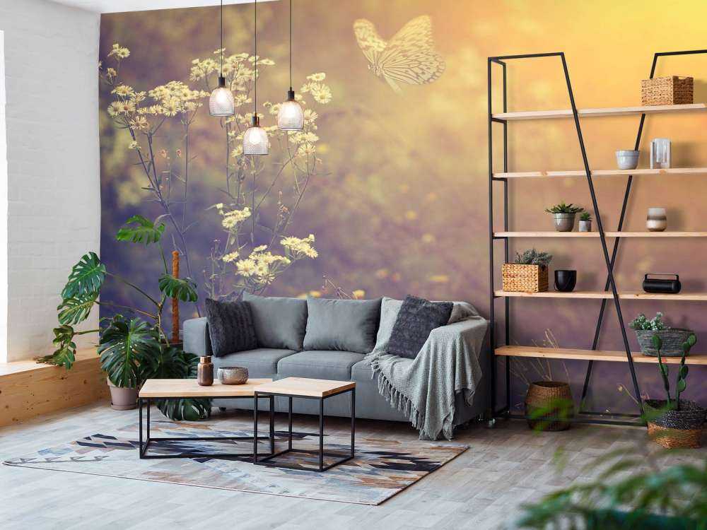 Sommerfugl med blomster