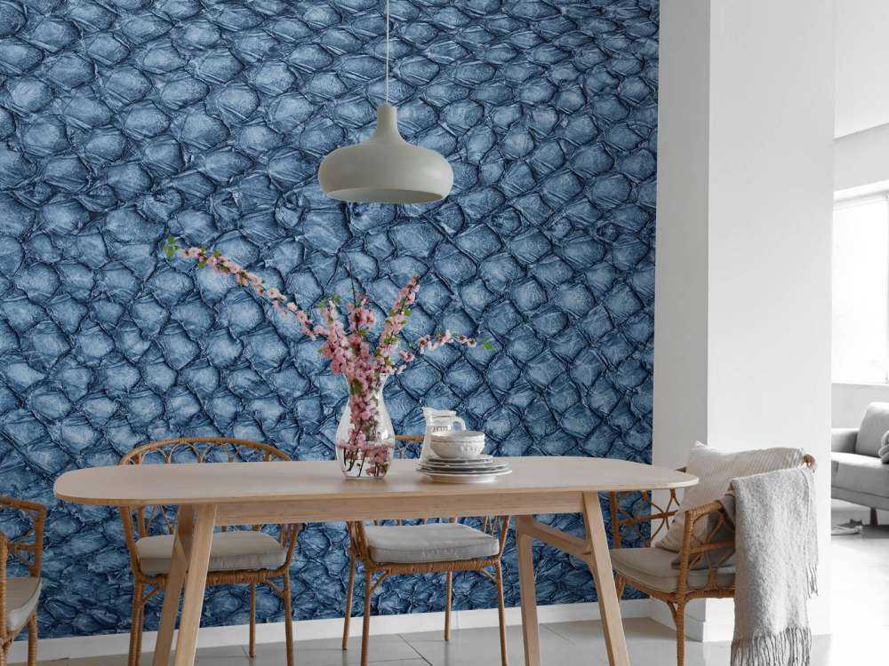 Lakseskinnstruktur i blå