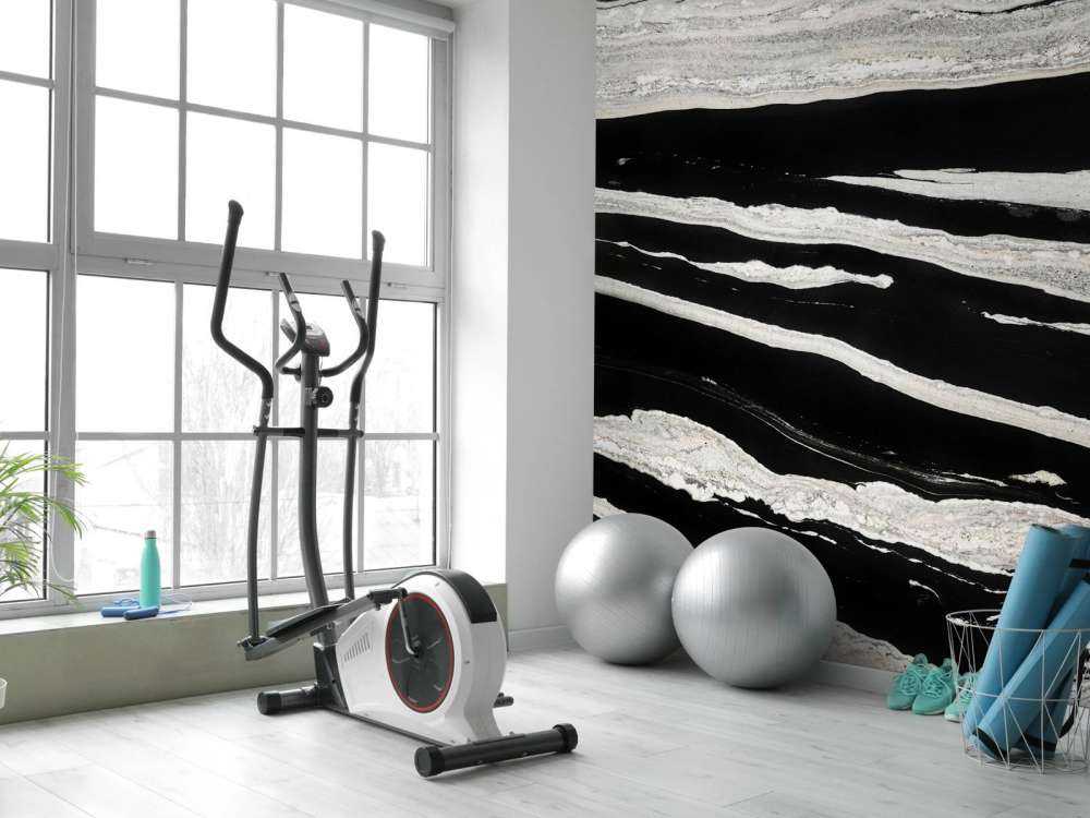 Svart marmor med hvite årer