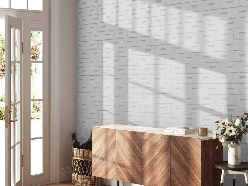 Moderne hvite murstein