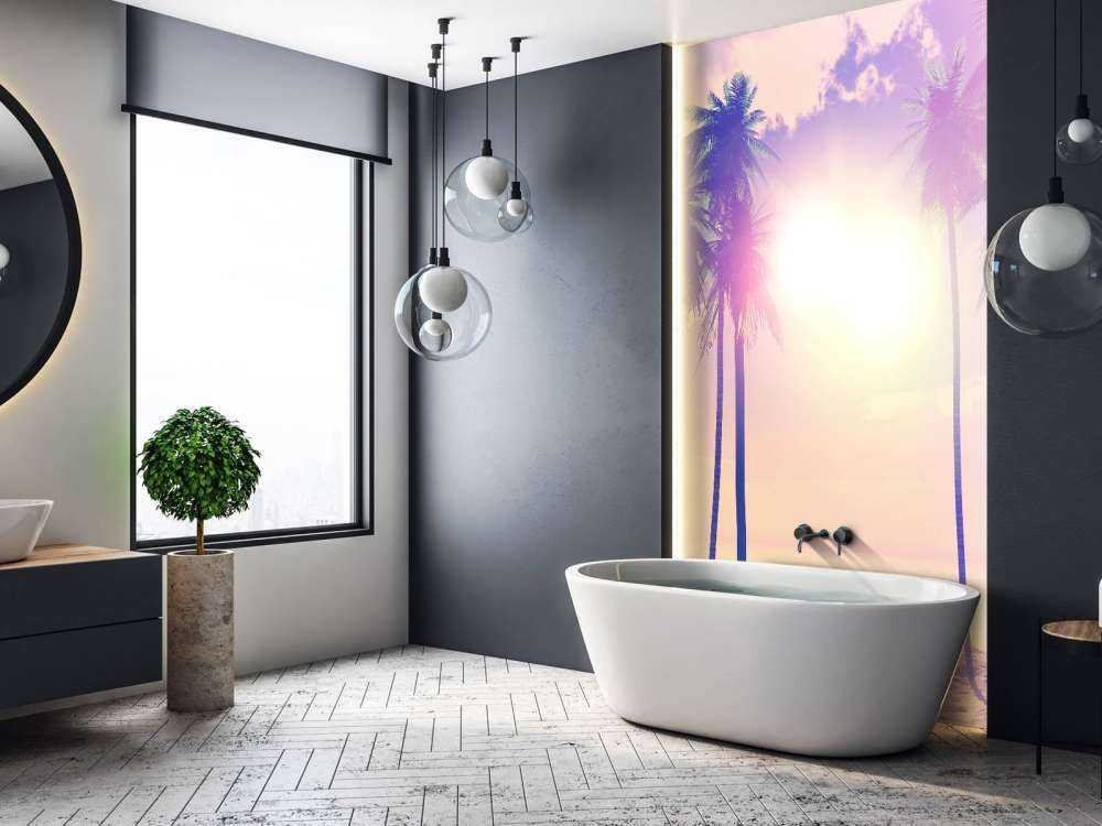 Vintage palmer og hav