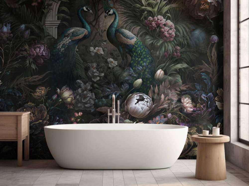 Påfågelsviskningar i den Mörka Trädgården