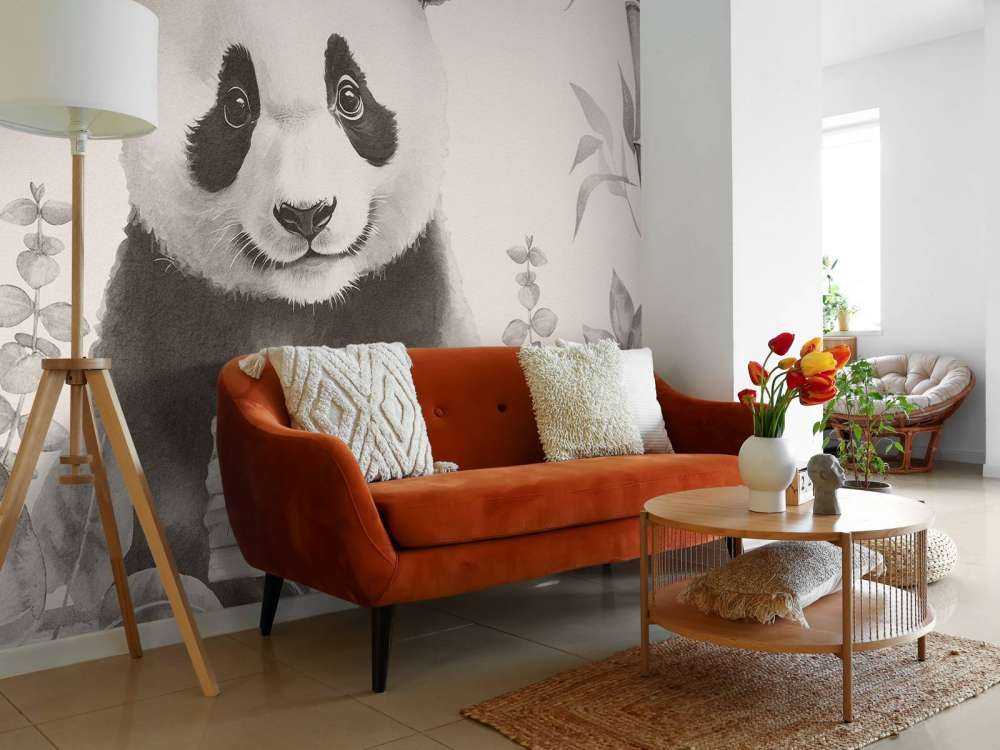 Pandaunge i djungeln beige