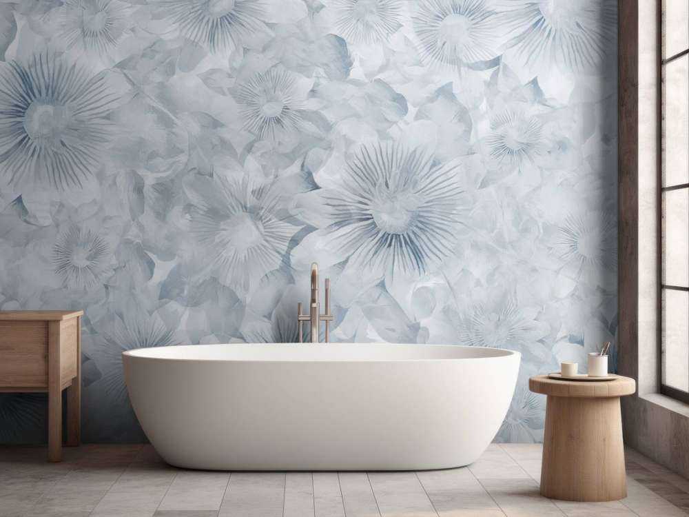 Botanisk akvarell elegans blå måne