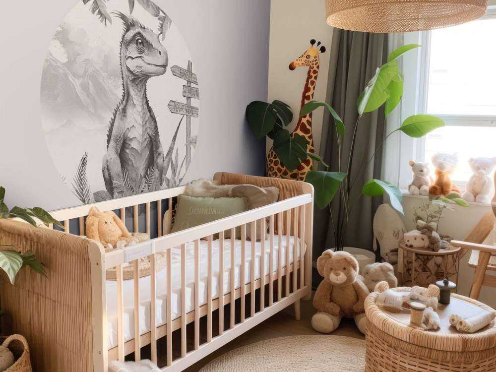 Baby velociraptor i den beige djungeln