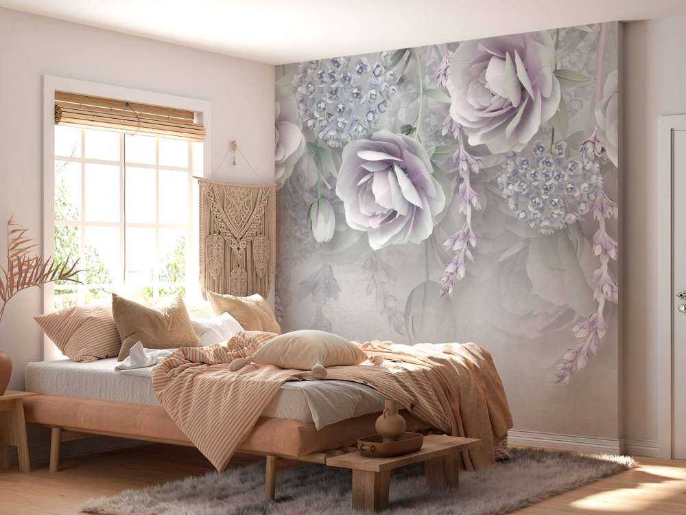 Vägg med blommor