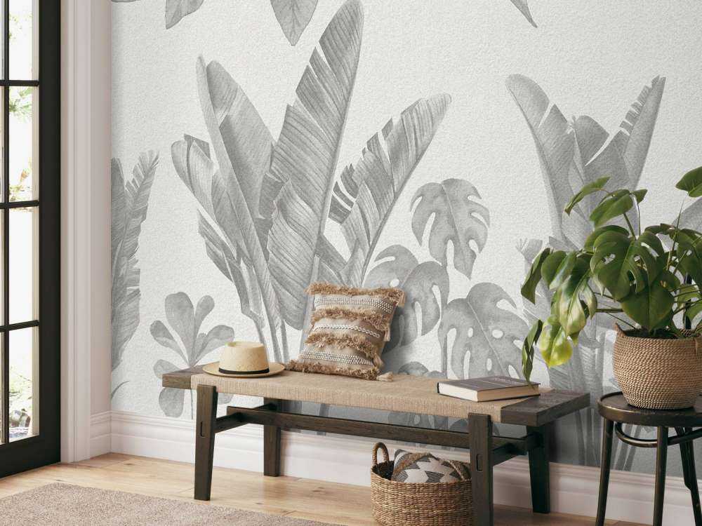 Djungelväxter i grå nyanser