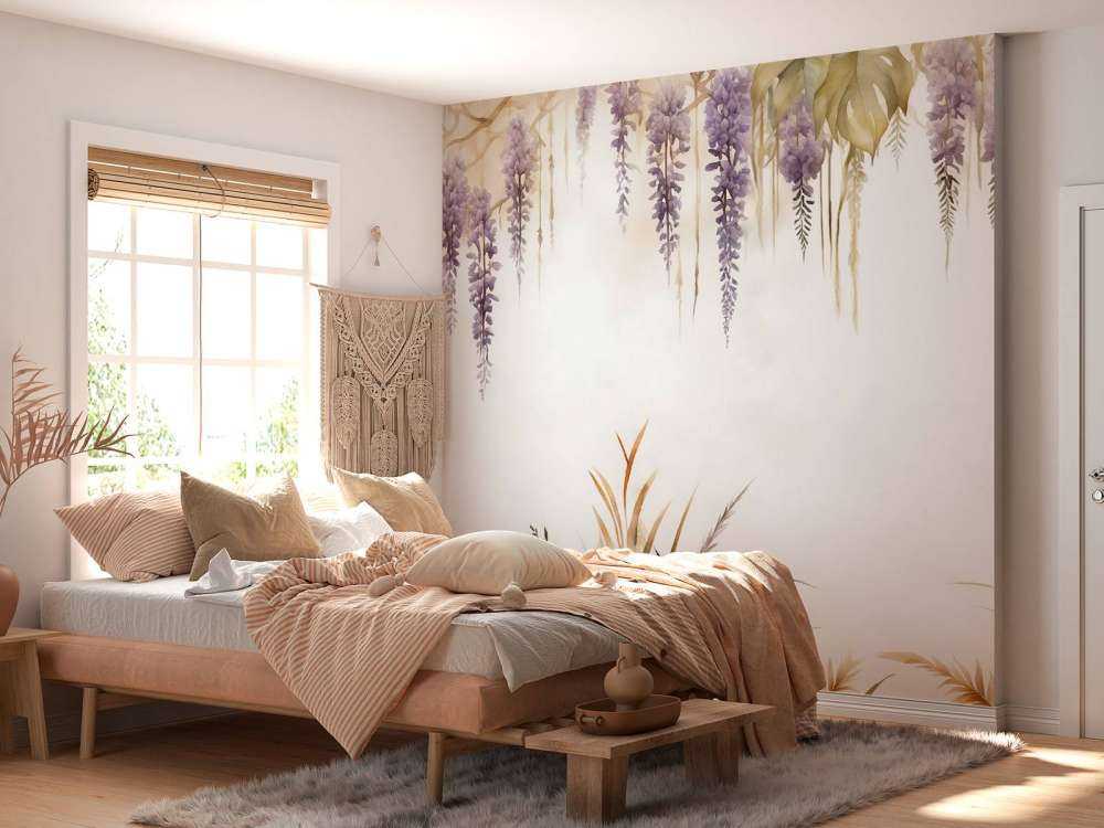 Wisteria och fältgräs blå