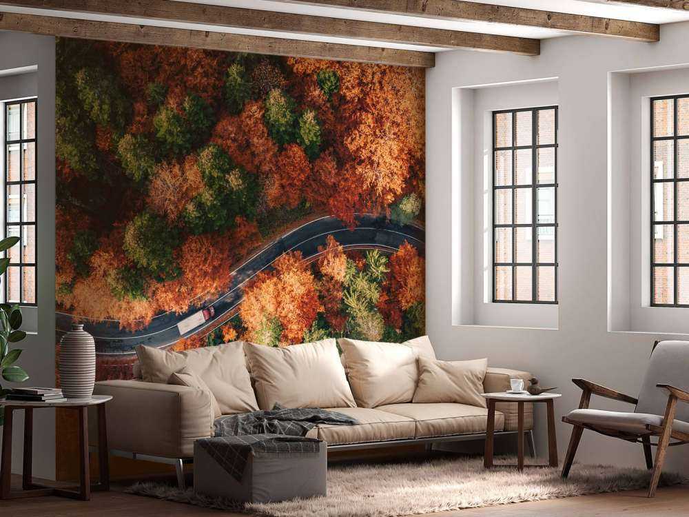 Slingrig väg med lastbil