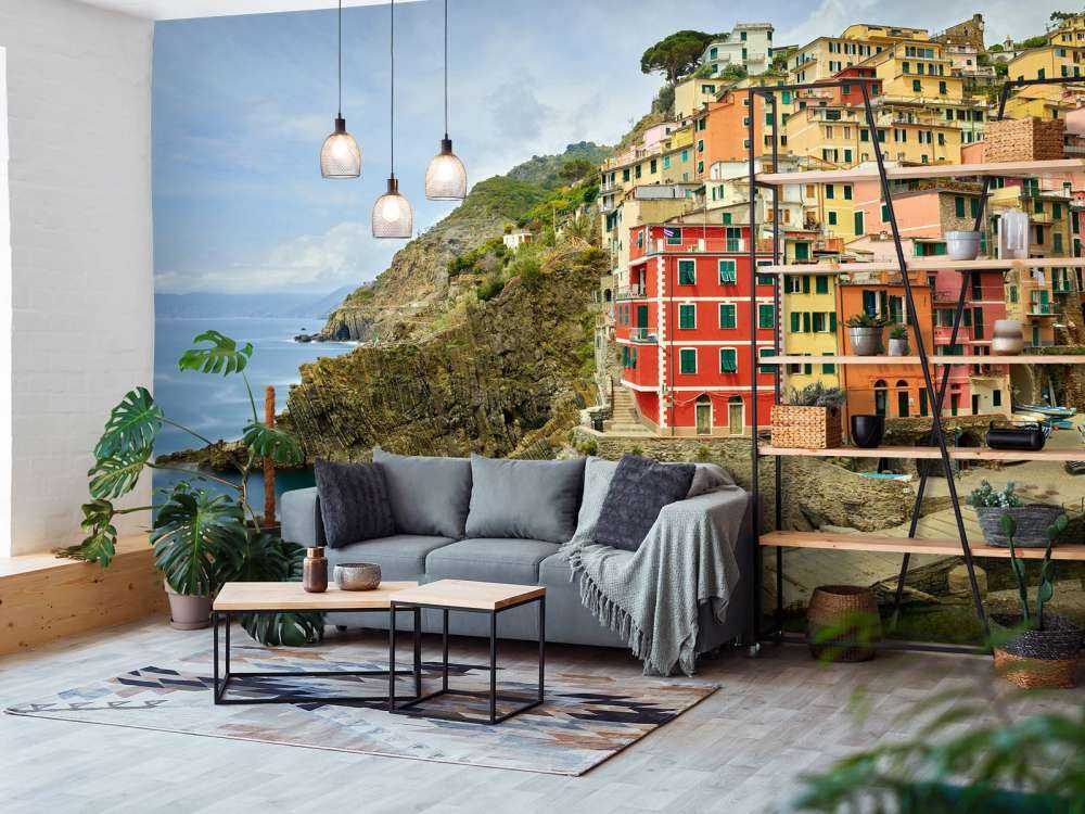 Italienska stugor vid kusten