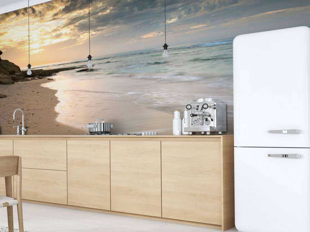 Sol nedgång stranden