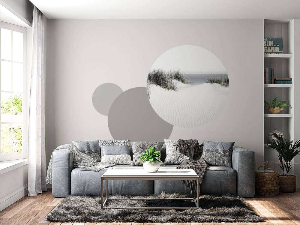 Dynpassage till stranden svart och vit