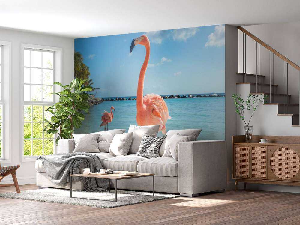 Flamingo på stranden