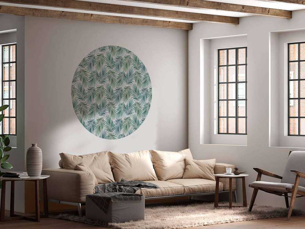 Blå och gröna palmblad