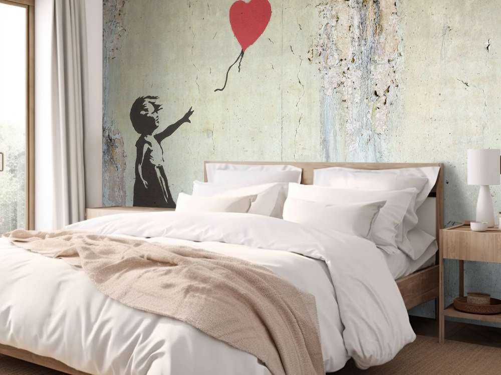 Banksy - Balloon girl, raw concrete