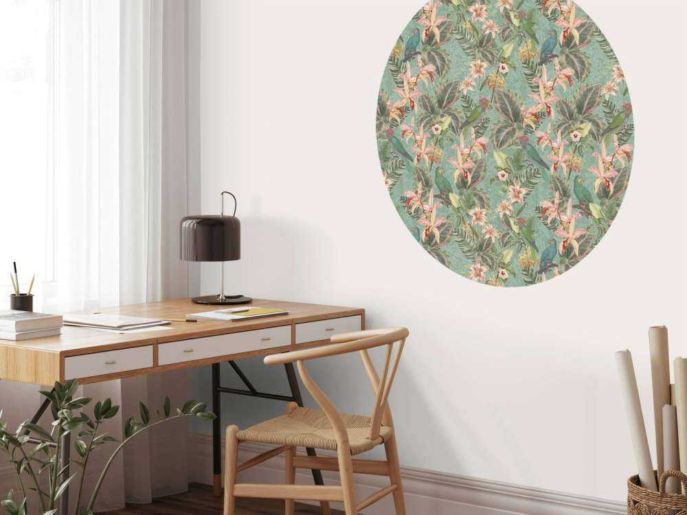 Tropiske junglefugle og papegøjer - mintgrøn